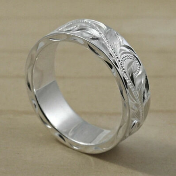 Beautiful Silver Feather Unisex Women's Men's Ring, Size 6 and 7 - Picture 3 of 3